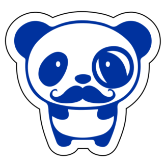 Mr. Panda Moustache Sticker (Blue)